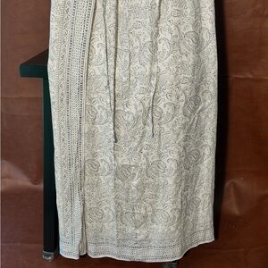 Jones New York White and Blue Linen Skirt